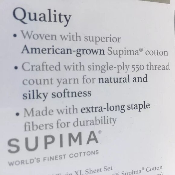 new PURPLE Charter Club 550 TC Cotton TWIN XL Sheet Set fits 17" deep mattresses - Picture 8 of 10